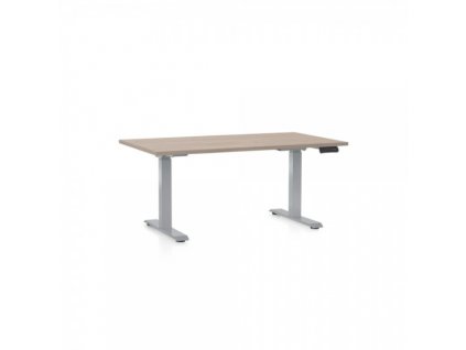 Výškově nastavitelný stůl OfficeTech C 140 x 80 cm, šedá podnož