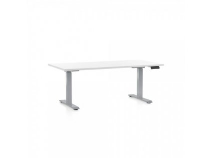 Výškově nastavitelný stůl OfficeTech C 160 x 80 cm, šedá podnož
