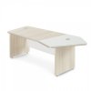 Rohový stůl TopOffice Premium 227,1 x 109,6 cm, pravý / Světlý akát a bílá