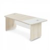 Rohový stůl TopOffice Premium 203,2 x 102,7 cm, pravý / Světlý akát a bílá