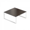 Jednací stůl Creator 160 x 160 cm, bílá podnož / Wenge