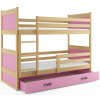Patrová postel Riky borovice/růžová