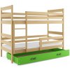 Patrová postel Norbert borovice/zelená