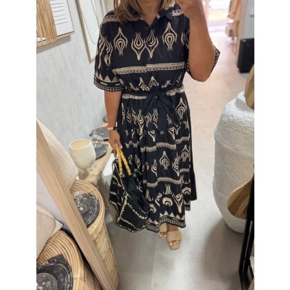 Šaty UNIQUE BOHO black