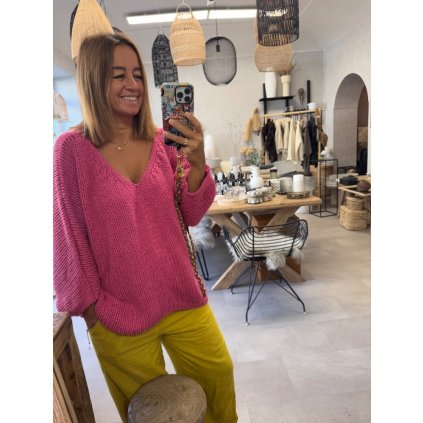Svetr BOHO pink