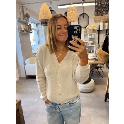 Propínací svetr Beige