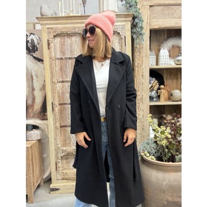 Černý kabát MINIMALIST