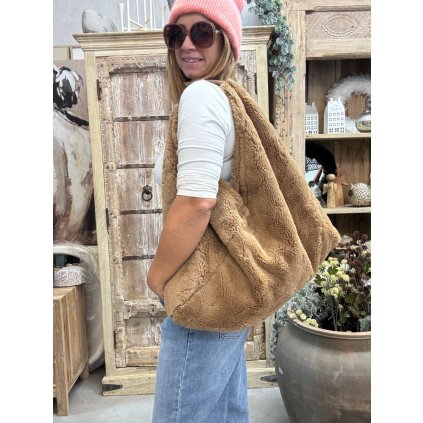 Kabelka FAUX FUR CAMEL