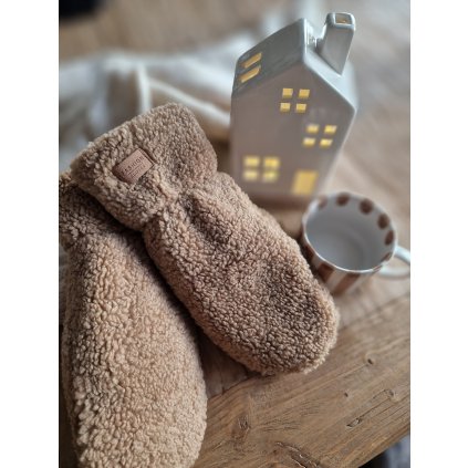 Kožešinové rukavice TEDDY / Brown