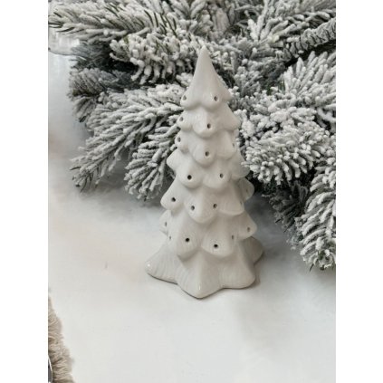 Porcelánový stromeček LED 16,5 cm