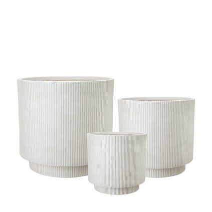 Set 3 květináčů UNIQUE off white