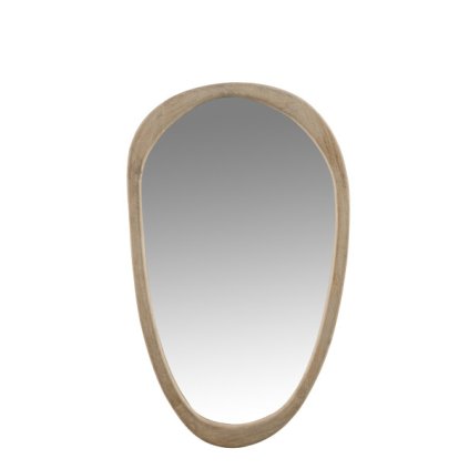 Zrcadlo jilmové dřevo oval 83 cm