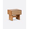 cora bedside table in recycled teak wood and paper cord 50 x 40