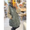 Dlouhá vesta na zip / KHAKI / XL