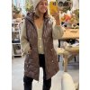 Dlouhá vesta na zip / BROWN / XL