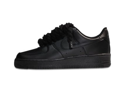nike air force 1 low 07 black rope laces black