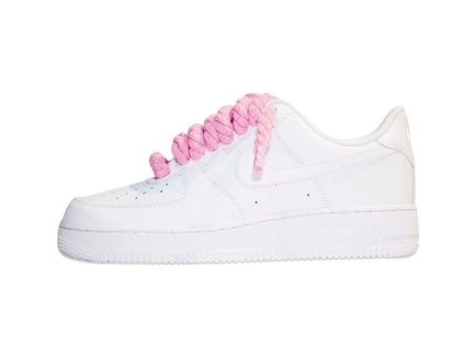 nike air force 1 low 07 white rope laces pink
