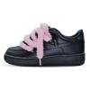 Nike Air Force 1 Black - Fluffy Laces Pink