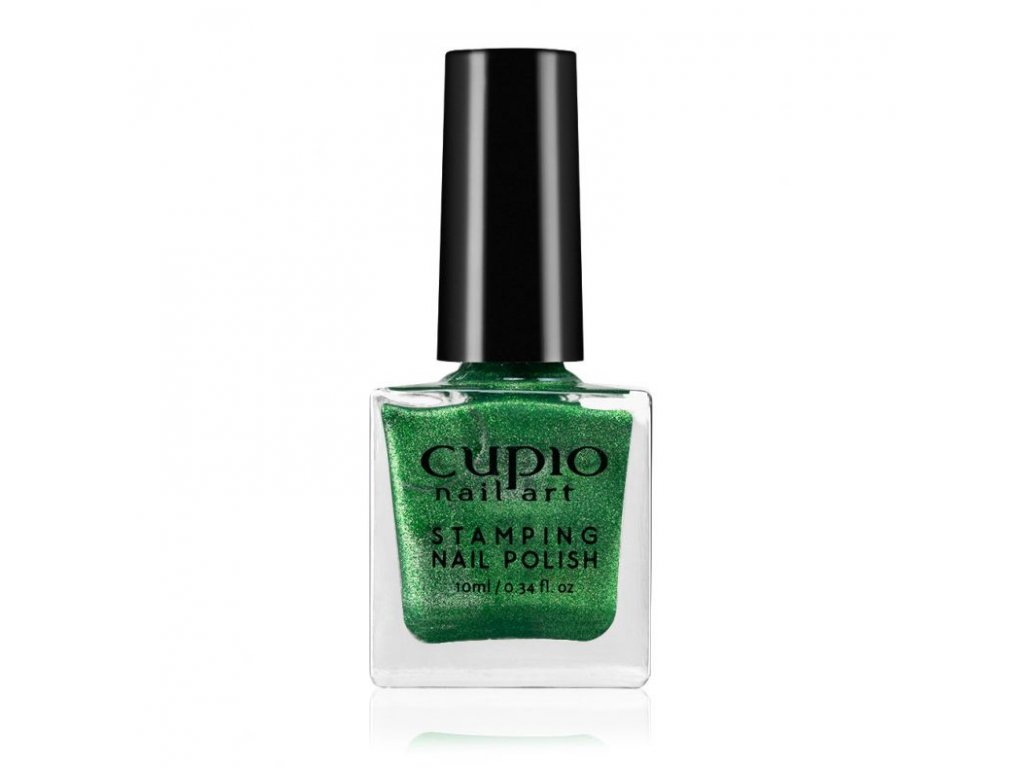 stamping nail polish cupio glitter green