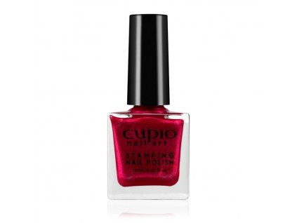 stamping nail polish cupio glitter red
