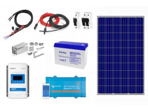 Kompletný solárny systém na chatu s batériou a 300W meničom