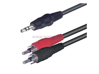Audio-video kábel A49-5, Jack 3.5"ST-2xRCA, 5m