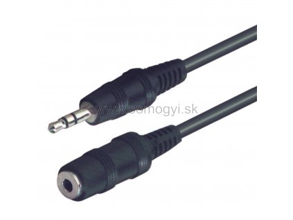 Audio kábel A54-5, Jack 3.5"ST vidlica-3.5"ST zásuvka, predlženie 5m, PLU WW130
