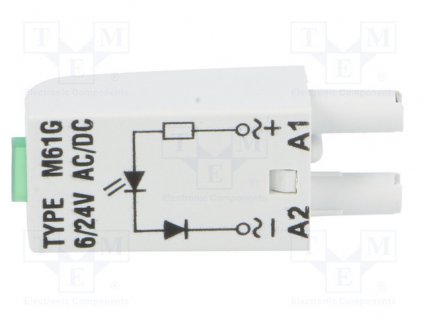 Modul signalizačný  M61G RELPOL 6-24V ACDC , ZELENÝ