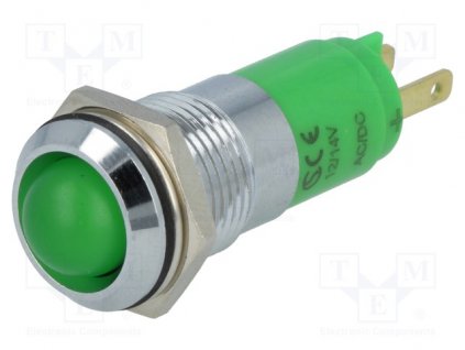 Kontrolka Led, zelená SWBU14722, 12-14VDC,14.2mm