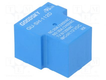 Relé GU-SH-112D, 12VDC, 30A, PLU R648