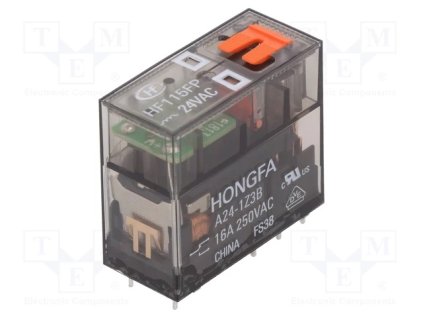 Relé HF115FP/A24-1Z3B, 24VAC,16A, PLU R486