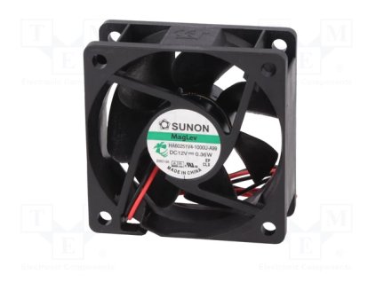 Ventilátor 60x60x25mm, 12VDC, PLU 4006