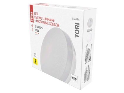 LED prisad. svietidlo Tori s pohyb. senz.,kr. 15W n.b., IP54