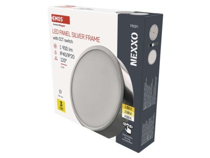 LED prisadené svietidlo, kruhové, strieborné, 21W, CCT