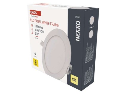 LED vstavané svietidlo NEXXO, kruhové, biely, 12W, teplá biela