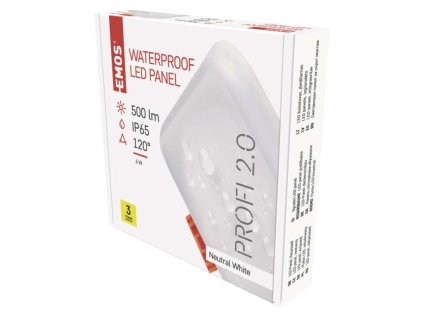 LED panel VIXXO 75×75, štvorcový vstavaný biely, 6W neutr. b.,IP65