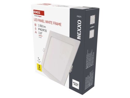 LED vstavané svietidlo NEXXO, štvorec, biely, 12W, neutrálna biela