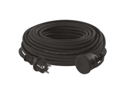 Vonkajší predlžovací kábel 30 m / 1 zásuvka / čierny / guma-neoprén / 230 V / 1,5 mm2