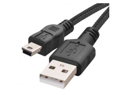 Nabíjací a dátový kábel USB-A 2.0 / mini USB-B 2.0, 2 m, čierny