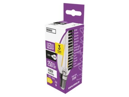 LED žiarovka Filament sviečka / E14 / 1,8 W (25 W) / 250 lm / neutrálna biela