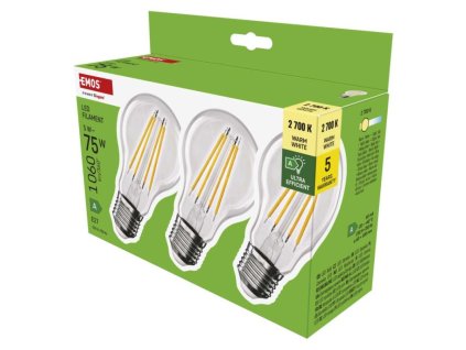 LED žiarovka Filament A60 A CLASS/ E27 / 5 W (75 W) / 1 060 lm / teplá biela