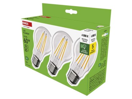 LED žiarovka Filament A60 A CLASS/ E27 / 3,8 W (60 W) / 806 lm / neutrálna biela