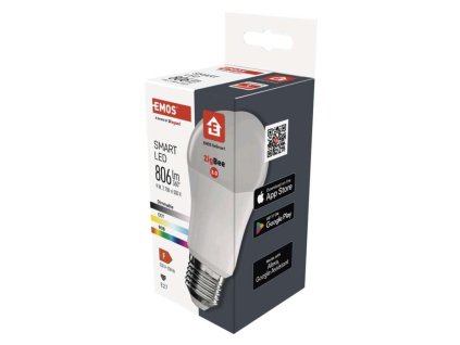 LED žiarovka GoSmart A60 / E27 / 9 W (60 W) / 806 lm / RGB / stmievateľná / Zigbee