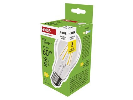 LED žiarovka Filament A60 / E27 / 5,9 W (60 W) / 806 lm / Neutrálna biela