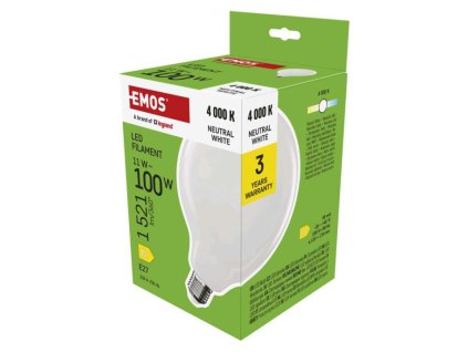 LED žiarovka Filament G125 / E27 / 11 W (100 W) / 1521 lm / Neutrálna biela
