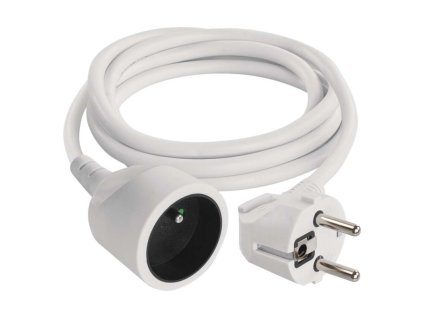 Predlžovací kábel 1,5 m / 1 zásuvka / biely / PVC / 1 mm2