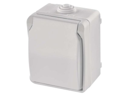 Zásuvka nástenná, biela, IP54