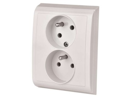 Zásuvka dvojitá PRAKTIK 4FN15088.901, biela
