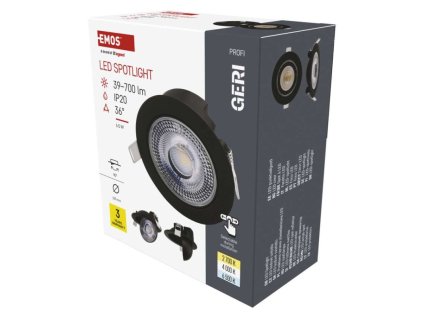 LED SVIETIDLO GERI VST. KR 6,5W 700LM IP20 CCT čierná
