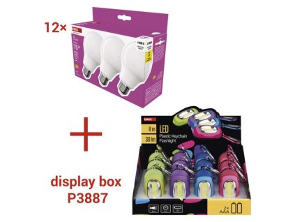 LED CLS A60/ 9,5W(75W)/ 1055lm/ E27 /NW 3KS v krabičke + display box P3887 SET